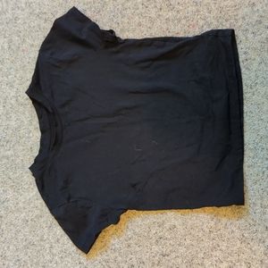 Black Crop Top T Shirt Size M